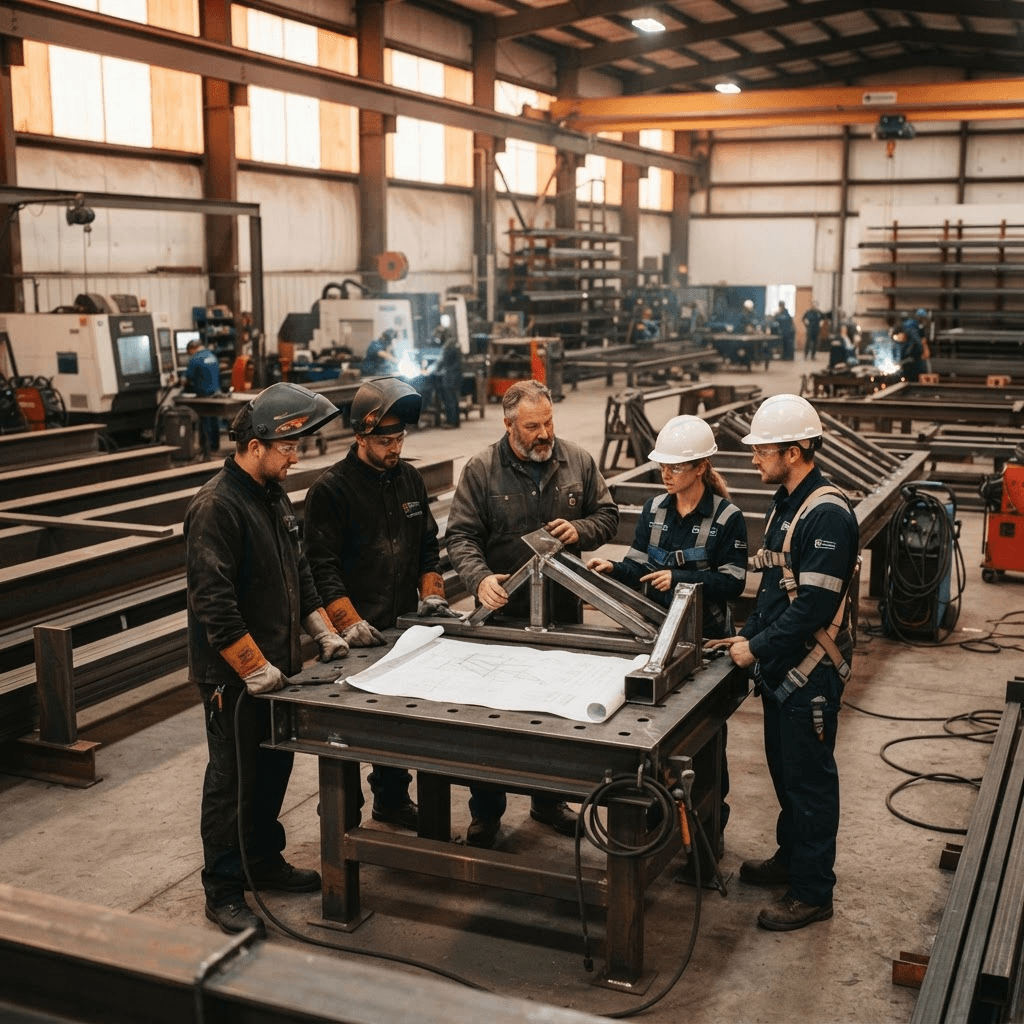The Gourav Fabrication team at work in the workshop