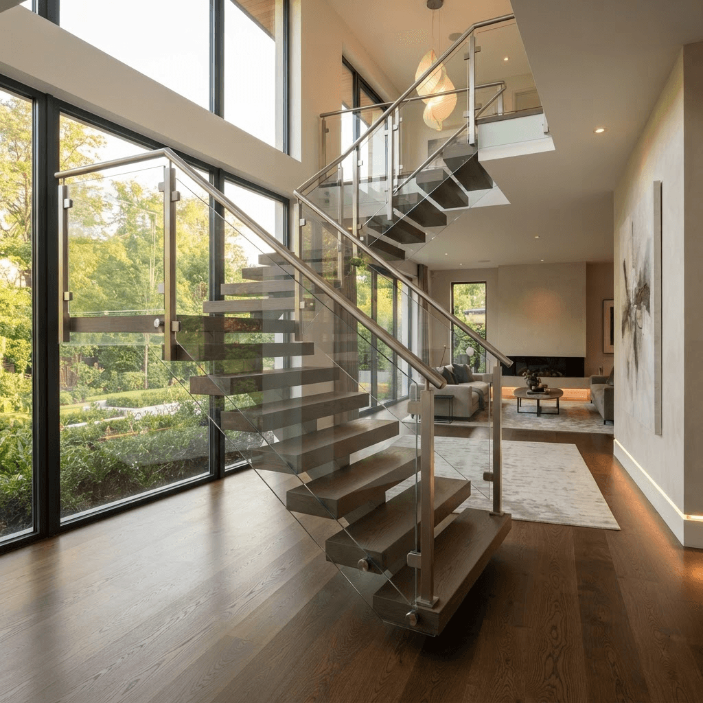 Glass & Steel Staircase Railing